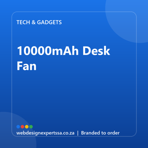 Branded 10000mAh Desk Fan — custom branded tech gift with your logo | Web Design Experts SA Branded 10000mAh Desk Fan — custom branded tech gift with your logo | Web Design Experts SA