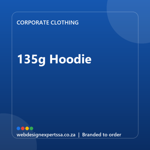 Branded 135g Hoodie — custom corporate clothing with your logo | Web Design Experts SA Branded 135g Hoodie — custom corporate clothing with your logo | Web Design Experts SA