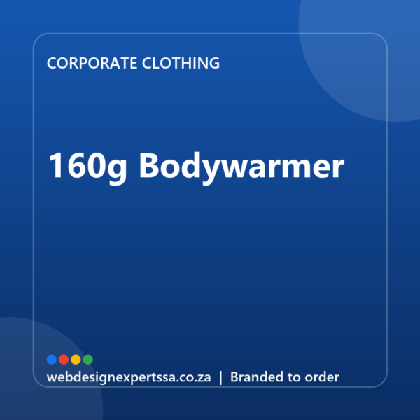 Branded 160g Bodywarmer — custom corporate clothing with your logo | Web Design Experts SA