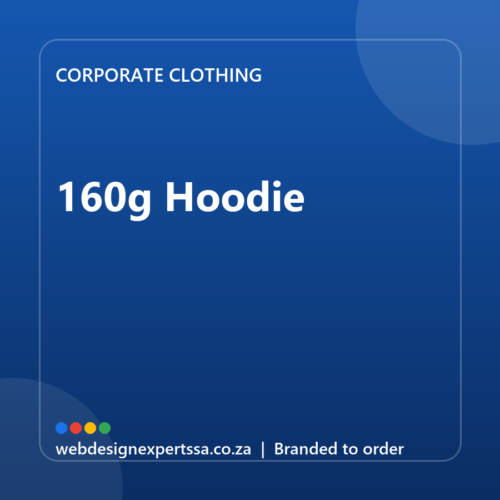 Branded 160g Hoodie — custom corporate clothing with your logo | Web Design Experts SA Branded 160g Hoodie — custom corporate clothing with your logo | Web Design Experts SA