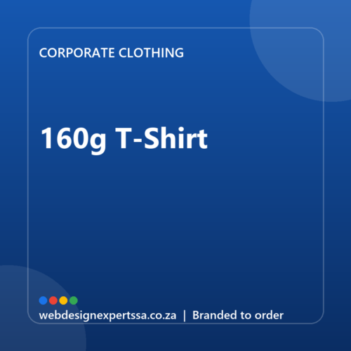 Branded 160g T-Shirt — custom corporate clothing with your logo | Web Design Experts SA Branded 160g T-Shirt — custom corporate clothing with your logo | Web Design Experts SA