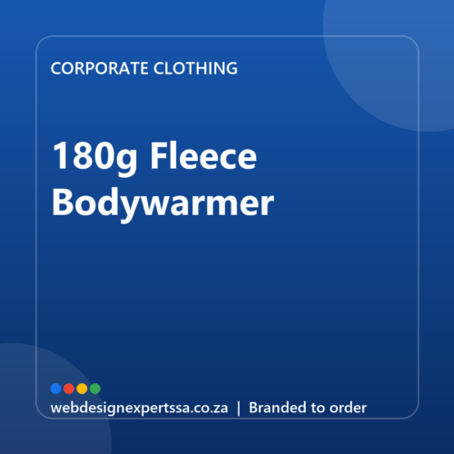 Branded 180g Fleece Bodywarmer — custom corporate clothing with your logo | Web Design Experts SA Branded 180g Fleece Bodywarmer — custom corporate clothing with your logo | Web Design Experts SA