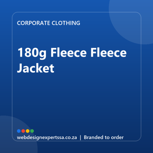 Branded 180g Fleece Fleece Jacket — custom corporate clothing with your logo | Web Design Experts SA Branded 180g Fleece Fleece Jacket — custom corporate clothing with your logo | Web Design Experts SA