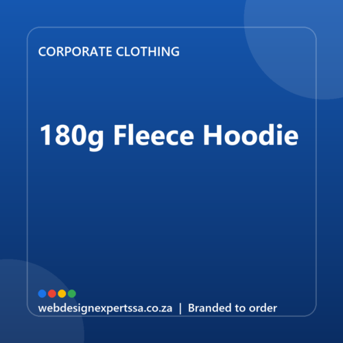 Branded 180g Fleece Hoodie — custom corporate clothing with your logo | Web Design Experts SA Branded 180g Fleece Hoodie — custom corporate clothing with your logo | Web Design Experts SA