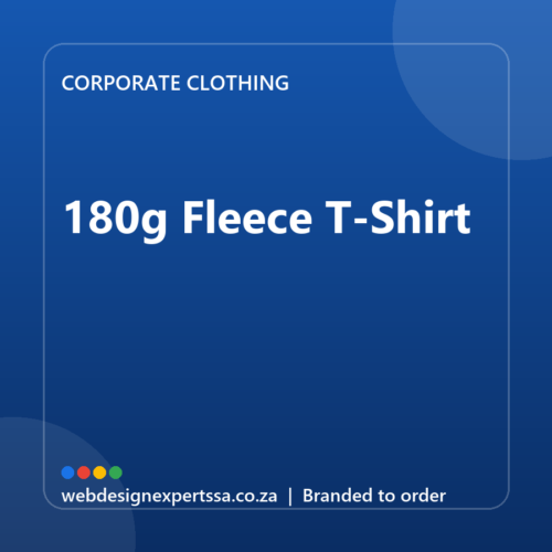 Branded 180g Fleece T-Shirt — custom corporate clothing with your logo | Web Design Experts SA Branded 180g Fleece T-Shirt — custom corporate clothing with your logo | Web Design Experts SA
