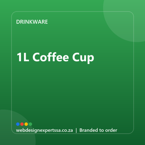 Branded 1L Coffee Cup — custom branded drinkware with your logo | Web Design Experts SA Branded 1L Coffee Cup — custom branded drinkware with your logo | Web Design Experts SA