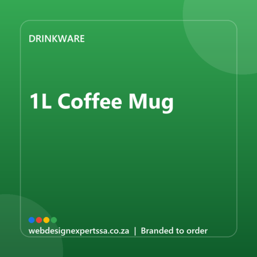 Branded 1L Coffee Mug — custom branded drinkware with your logo | Web Design Experts SA Branded 1L Coffee Mug — custom branded drinkware with your logo | Web Design Experts SA