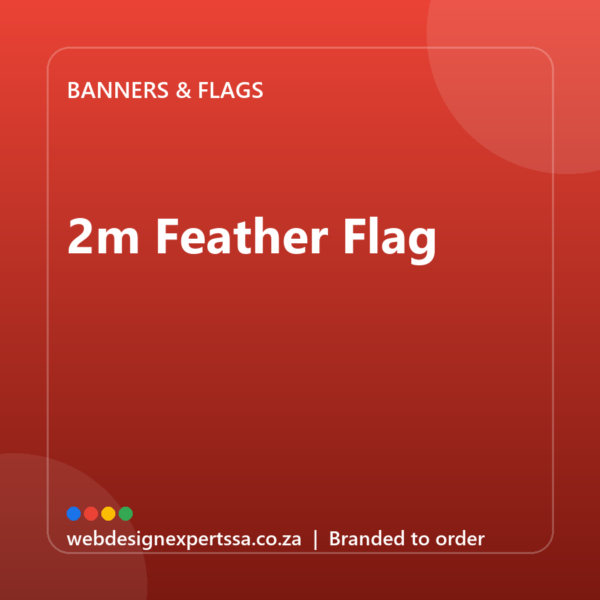 Branded 2m Feather Flag — custom branded banner with your logo | Web Design Experts SA Branded 2m Feather Flag — custom branded banner with your logo | Web Design Experts SA