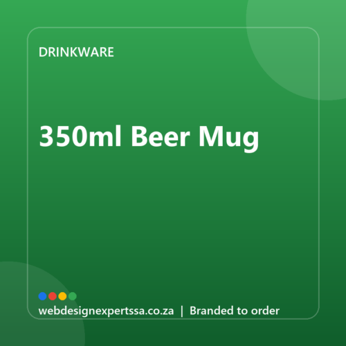 Branded 350ml Beer Mug — custom branded drinkware with your logo | Web Design Experts SA Branded 350ml Beer Mug — custom branded drinkware with your logo | Web Design Experts SA