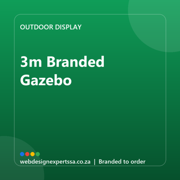 Branded 3m Branded Gazebo — custom outdoor display with your logo | Web Design Experts SA Branded 3m Branded Gazebo — custom outdoor display with your logo | Web Design Experts SA