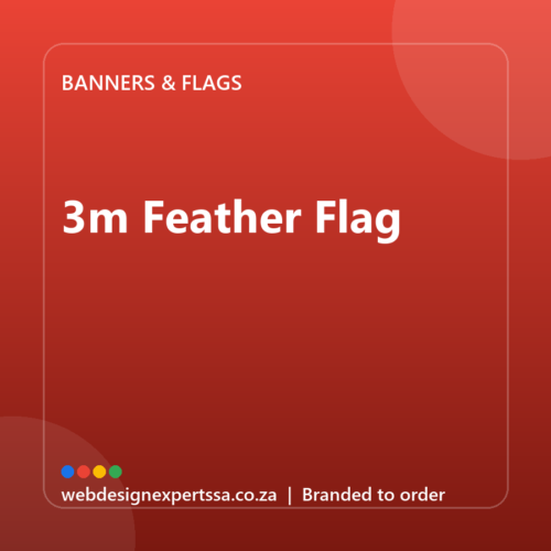 Branded 3m Feather Flag — custom branded banner with your logo | Web Design Experts SA