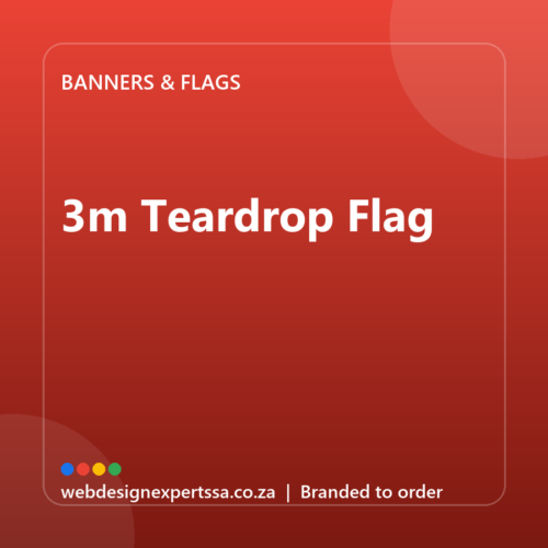 Branded 3m Teardrop Flag — custom branded banner with your logo | Web Design Experts SA