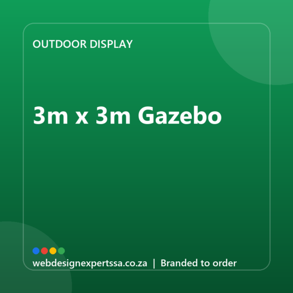 Branded 3m x 3m Gazebo — custom outdoor display with your logo | Web Design Experts SA Branded 3m x 3m Gazebo — custom outdoor display with your logo | Web Design Experts SA