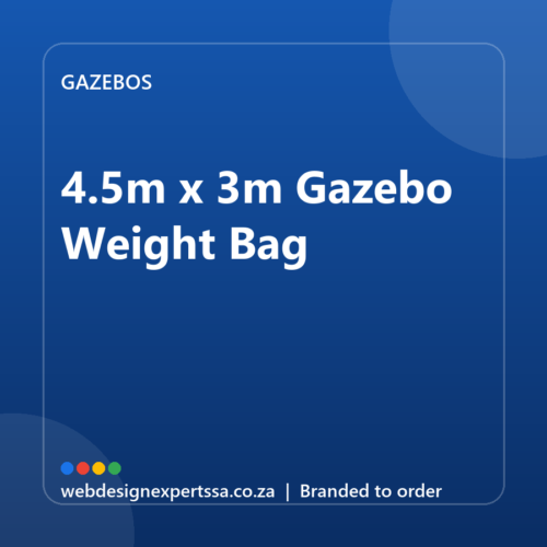 Branded 4.5m x 3m Gazebo Weight Bag — custom branded gazebo with your logo | Web Design Experts SA Branded 4.5m x 3m Gazebo Weight Bag — custom branded gazebo with your logo | Web Design Experts SA