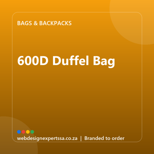 Branded 600D Duffel Bag — custom branded bag with your logo | Web Design Experts SA Branded 600D Duffel Bag — custom branded bag with your logo | Web Design Experts SA
