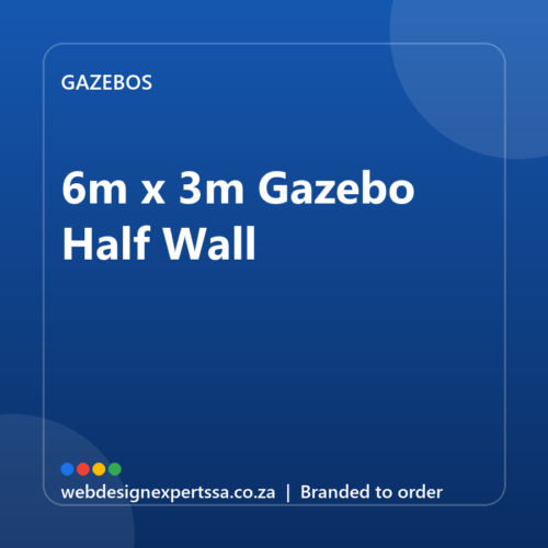 Branded 6m x 3m Gazebo Half Wall — custom branded gazebo with your logo | Web Design Experts SA Branded 6m x 3m Gazebo Half Wall — custom branded gazebo with your logo | Web Design Experts SA