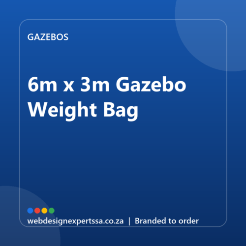 Branded 6m x 3m Gazebo Weight Bag — custom branded gazebo with your logo | Web Design Experts SA Branded 6m x 3m Gazebo Weight Bag — custom branded gazebo with your logo | Web Design Experts SA
