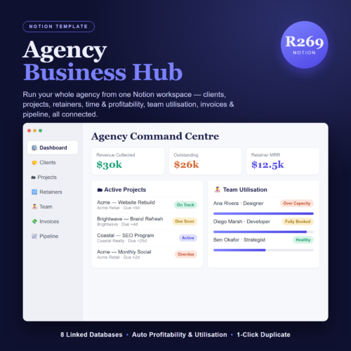Agency Business Hub Notion Template Agency Business Hub Notion Template
