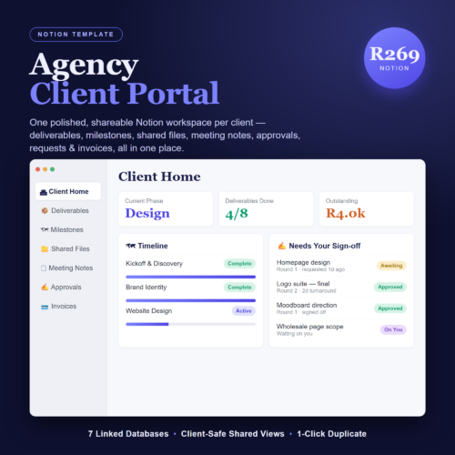 Agency Client Portal Notion Template Agency Client Portal Notion Template