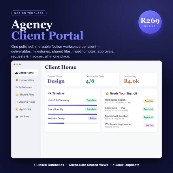 Agency Client Portal Notion Template Agency Client Portal Notion Template