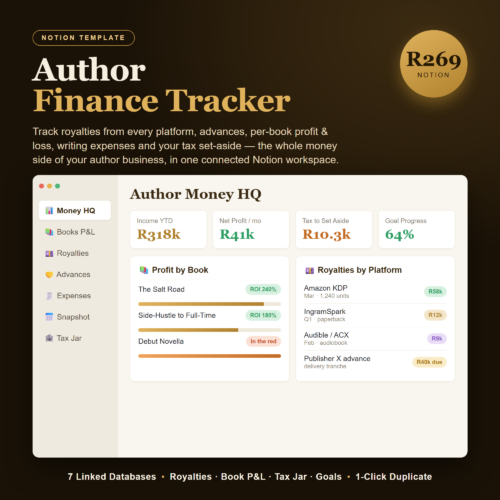 Author Finance Tracker (Notion Template) — Royalty Tracker