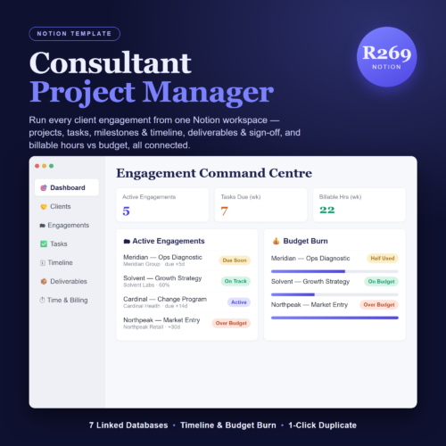 Consultant Project Manager Notion Template Consultant Project Manager Notion Template