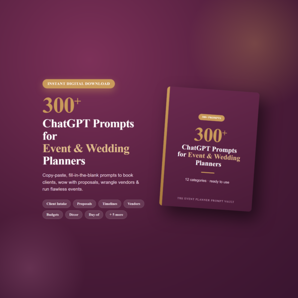 LISTING-hero 300+ ChatGPT Prompts for Event & Wedding Planners