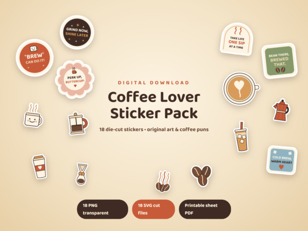 Coffee Lover Sticker Pack Coffee Lover Sticker Pack