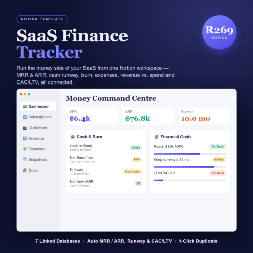 SaaS Finance Tracker Notion Template SaaS Finance Tracker Notion Template