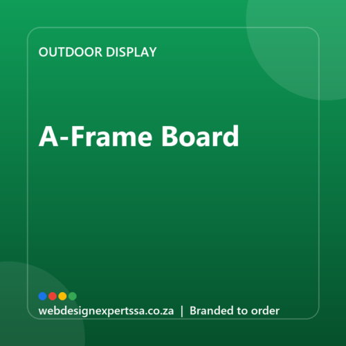Branded A-Frame Board — custom outdoor display with your logo | Web Design Experts SA Branded A-Frame Board — custom outdoor display with your logo | Web Design Experts SA