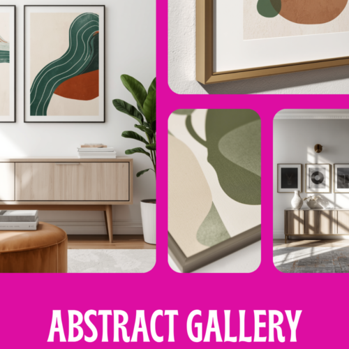 Abstract Shapes Wall Art Set of 6
