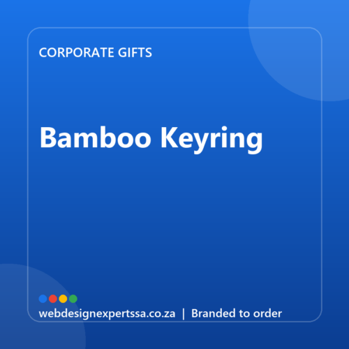 Branded Bamboo Keyring — custom corporate gift with your logo | Web Design Experts SA