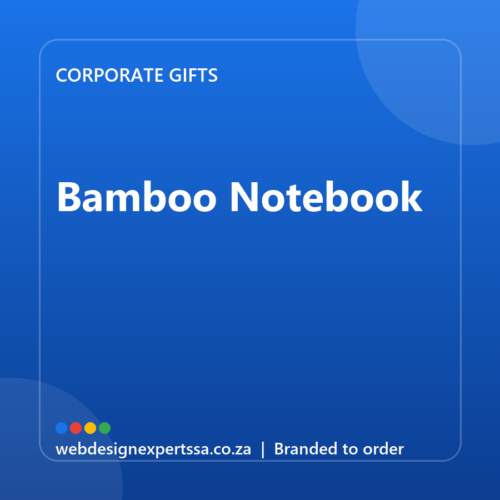 Branded Bamboo Notebook — custom corporate gift with your logo | Web Design Experts SA