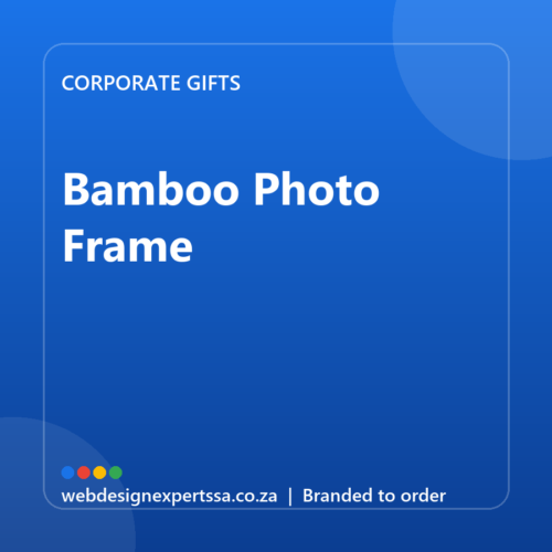 Branded Bamboo Photo Frame — custom corporate gift with your logo | Web Design Experts SA