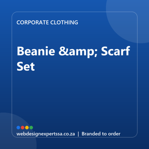 Branded Beanie & Scarf Set — custom corporate clothing with your logo | Web Design Experts SA Branded Beanie & Scarf Set — custom corporate clothing with your logo | Web Design Experts SA
