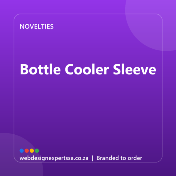 Branded Bottle Cooler Sleeve — custom promotional gift with your logo | Web Design Experts SA Branded Bottle Cooler Sleeve — custom promotional gift with your logo | Web Design Experts SA