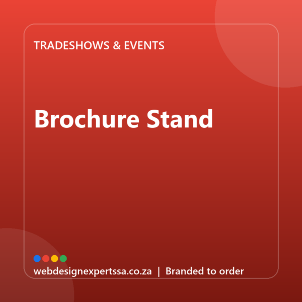 Branded Brochure Stand — custom event branding with your logo | Web Design Experts SA Branded Brochure Stand — custom event branding with your logo | Web Design Experts SA
