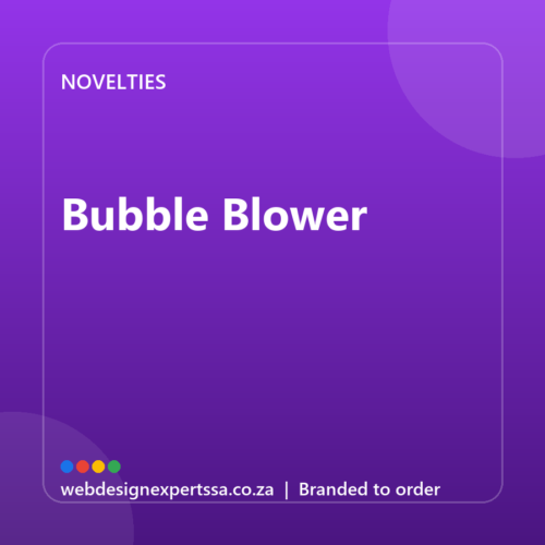 Branded Bubble Blower — custom promotional gift with your logo | Web Design Experts SA
