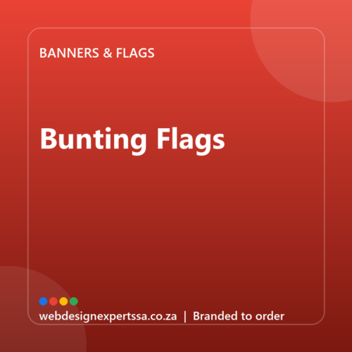 Branded Bunting Flags — custom branded banner with your logo | Web Design Experts SA