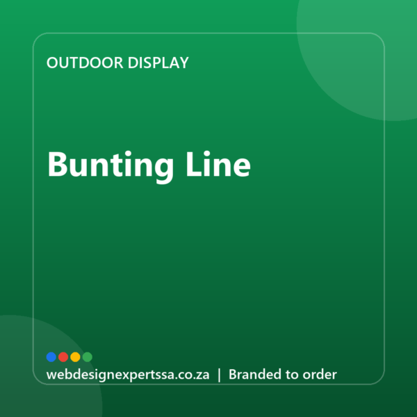 Branded Bunting Line — custom outdoor display with your logo | Web Design Experts SA Branded Bunting Line — custom outdoor display with your logo | Web Design Experts SA