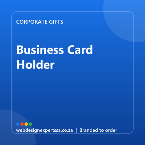 Branded Business Card Holder — custom corporate gift with your logo | Web Design Experts SA