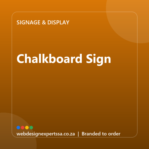 Branded Chalkboard Sign — custom business signage with your logo | Web Design Experts SA Branded Chalkboard Sign — custom business signage with your logo | Web Design Experts SA
