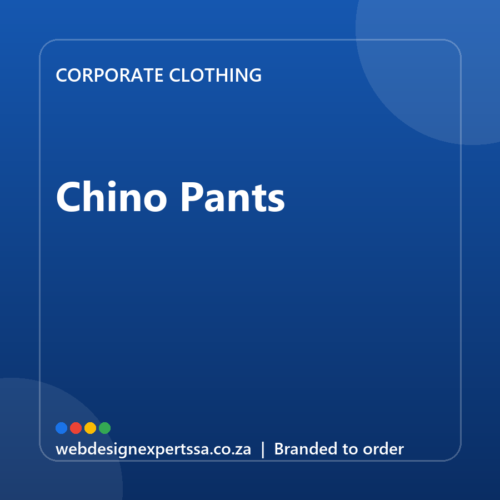 Branded Chino Pants — custom corporate clothing with your logo | Web Design Experts SA