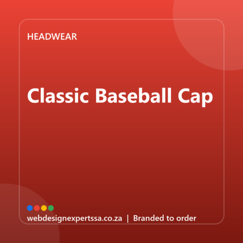 Branded Classic Baseball Cap — custom branded cap with your logo | Web Design Experts SA