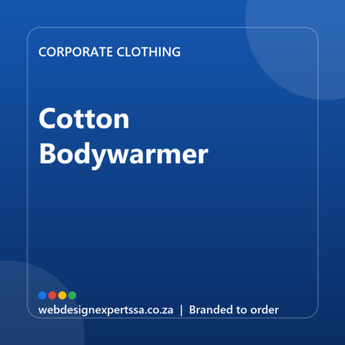 Branded Cotton Bodywarmer — custom corporate clothing with your logo | Web Design Experts SA Branded Cotton Bodywarmer — custom corporate clothing with your logo | Web Design Experts SA