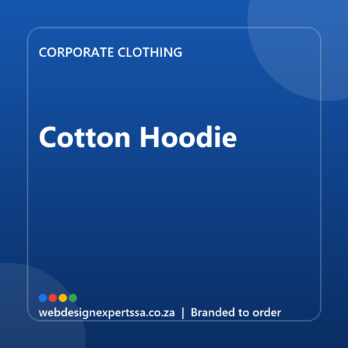 Branded Cotton Hoodie — custom corporate clothing with your logo | Web Design Experts SA Branded Cotton Hoodie — custom corporate clothing with your logo | Web Design Experts SA