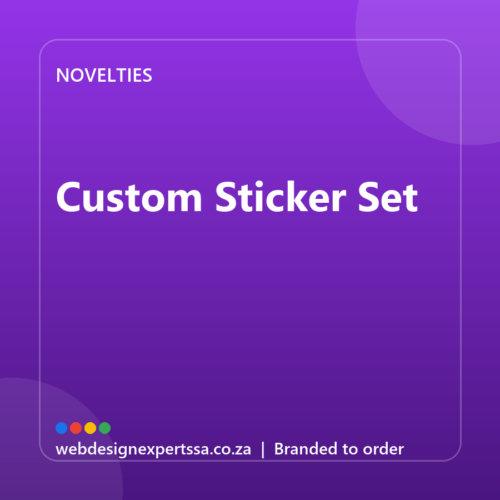 Branded Custom Sticker Set — custom promotional gift with your logo | Web Design Experts SA