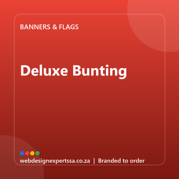 Branded Deluxe Bunting — custom branded banner with your logo | Web Design Experts SA Branded Deluxe Bunting — custom branded banner with your logo | Web Design Experts SA