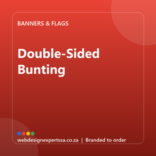 Branded Double-Sided Bunting — custom branded banner with your logo | Web Design Experts SA