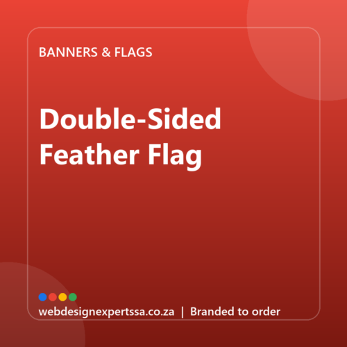 Branded Double-Sided Feather Flag — custom branded banner with your logo | Web Design Experts SA